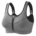 thumbnail image 4 of Plus Size Top Women Front Zipper Sports Bras Underwear Shockproof Gym Fitness Push Up Athletic Running Yoga Sport Bra Top 3XL, 4 of 5