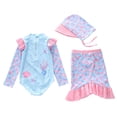 thumbnail image 4 of Shadoumai Girls Tankini Swimsuit Solid Ruched Side Square Neck Top with Tropical Printed Shorts 2 Piece Girls Bathing Suits, 4 of 7