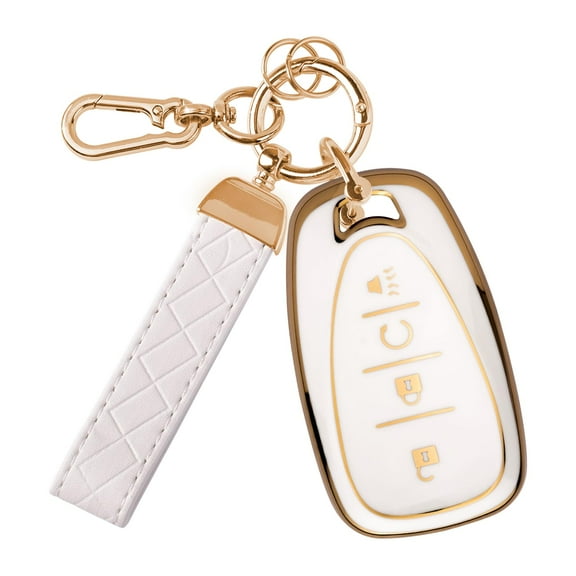 4 Button Key Fob Cover for Chevy - Compatible with Chevrolet Volt, Bolt, Spark, Equinox, Traverse, Trax, Sonic (2016-2022) – Durable TPU Car Key Case Protector