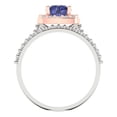thumbnail image 4 of Clara Pucci 14K White/Rose Gold Round Cut 1Ct Simulated Tanzanite Engagement Ring + Matching Band - Luxury Box Included, 4 of 7