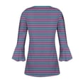 thumbnail image 5 of RXIRUCGD Blouse T-Shirt Décontractée à Manches Courtes Imprimée Mode Rayée pour Femmes, Rose, Taille : m, 5 of 5
