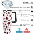 thumbnail image 5 of Ladybug Tumbler Handle Lid and Straw, Ladybug Gifts for Women Girls,40oz Lady Bug Skinny Travel Mug Tumbler Cup Water Botter,Ladybug Decor Accessories Stuff, 5 of 6