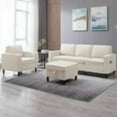thumbnail image 1 of ijuicy Sectional Sofa Set,2PCS Living Room Furniture Couch Sets with Movable Storage Ottoman & Side Pockets,Include Sofa,Chair,Beige, 1 of 8