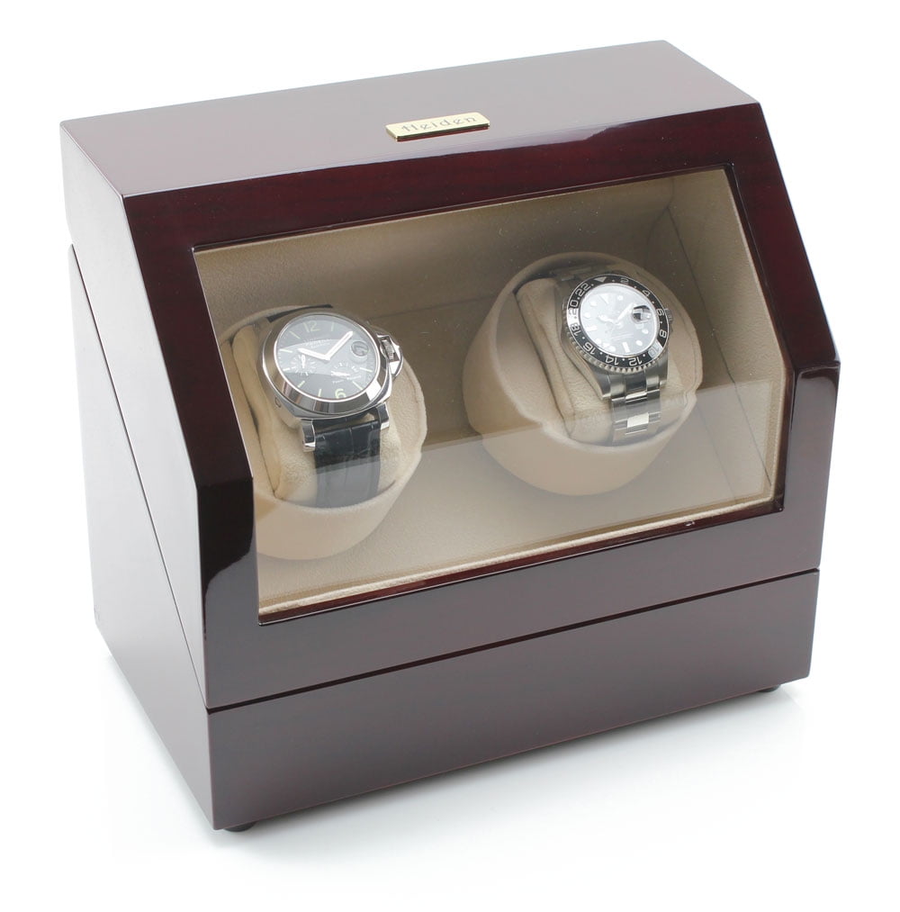 Heiden Watch Winders Battery Powered Dual Watch Winder Cherry