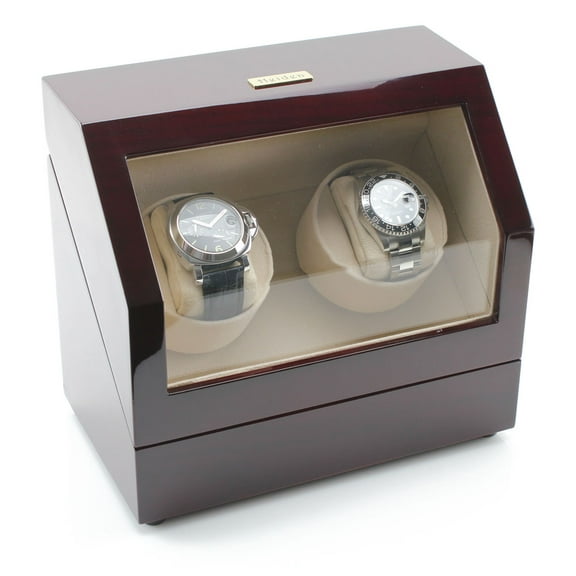 Battery Powered Dual Watch Winder - Cherry