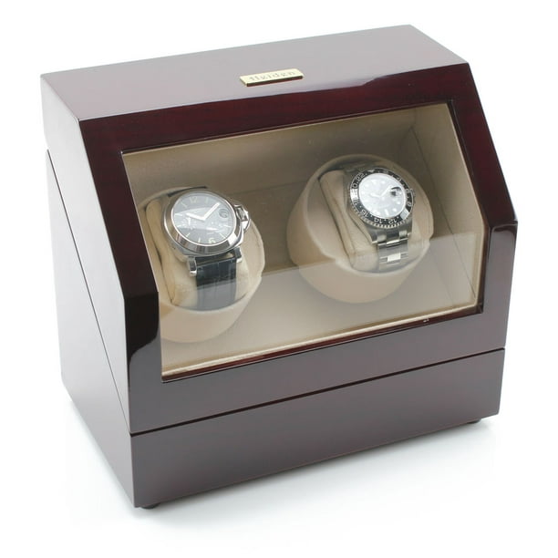 Heiden Watch Winders Battery Powered Dual Watch Winder Cherry