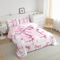 thumbnail image 2 of Manfei Bow Alphabet 2pcs Bedding Comforter Set,Pink White Twin Comforter Sets,Initial Monogrammed Bedding Set,Lightweight Dreamy Room Decoration,Reversible, 2 of 7