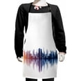 thumbnail image 1 of Modern Kids Apron, Panoramic View of a Megalopolis with a Reflection, Boys Girls Apron Bib with Adjustable Ties for Cooking Baking Painting, White Multicolor, by Ambesonne, 1 of 2
