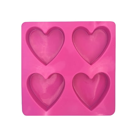 

TANGNADE Home Decor Christmas Decorations Sale 4-Hole Heart-Shaped Silicone Mold For Mother s Day Candy Cake Mold Baking DIY Red one size