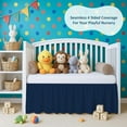 thumbnail image 5 of 1 Piece 100% Egyptian Cotton 800 Thread Count Crib Ruffle Bed Skirts for Baby Girls (28” x 52” x 10") Inch Crib Ruffle Bed Skirts - Navy Blue Solid, 5 of 8