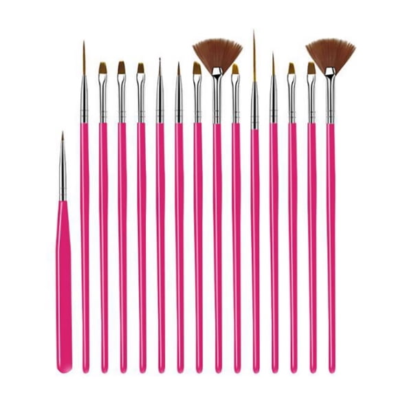 15Pcs Nail Art Brushes, Rose Red - 15 Sets Nail Art Pens, Including Lining, Carving, Painting & Dotting Tools, Nail Pen Easter Mother'S Day Nail