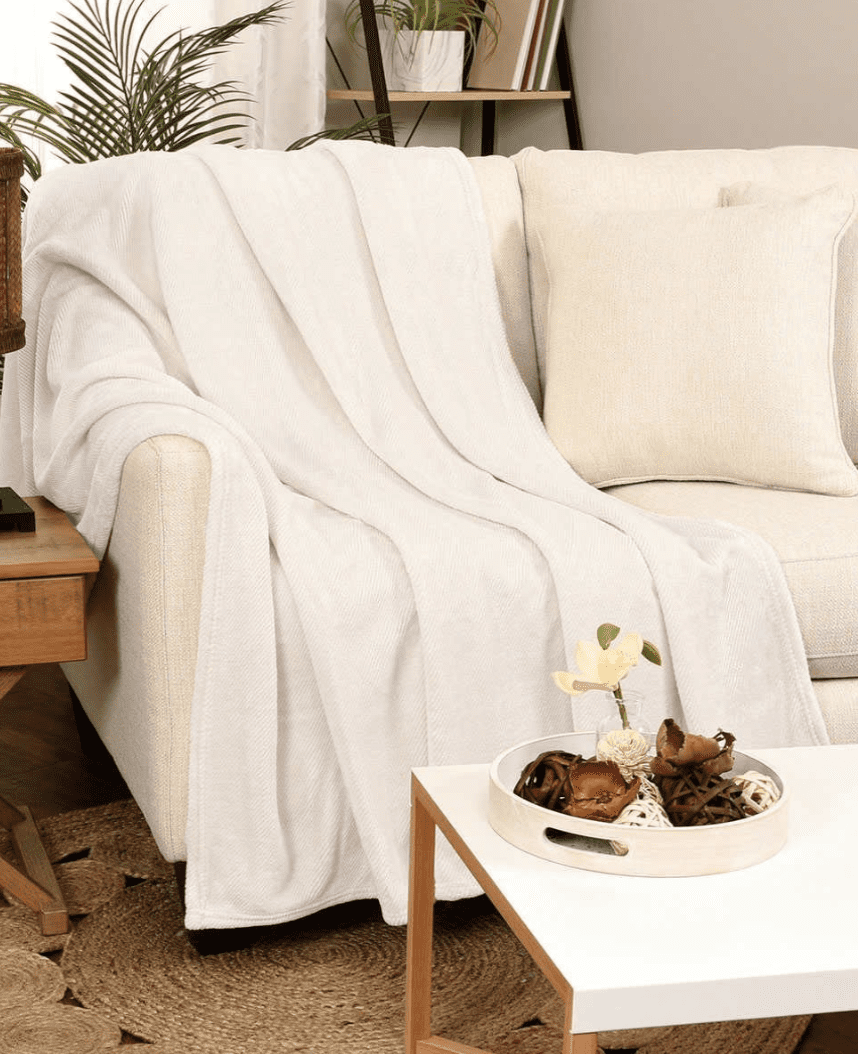 Life Comfort Eco White Plush Throw 60in x 70in - Walmart.com