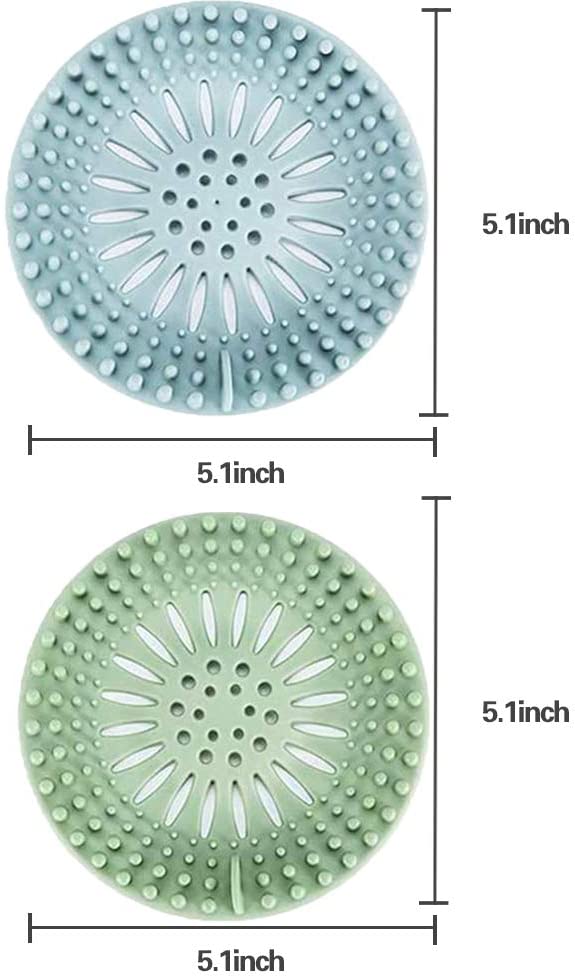 Drain Hair Catcher 2PCS Shower Hair Drain Catcher,Drain Cover For Shower Silicone Hair Stopper With Suction Cup Easy To Install Suit For Kitchen Bathroom Gray White Shower Drain Strainer