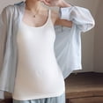 thumbnail image 4 of Fengqque Maternity Summer Comfort Tank Top Solid Color Round-Neck Sleeveless T-Shirt Tops Breast Feeding Pregnant Nursing Sling Camisoles Blouse, 4 of 5