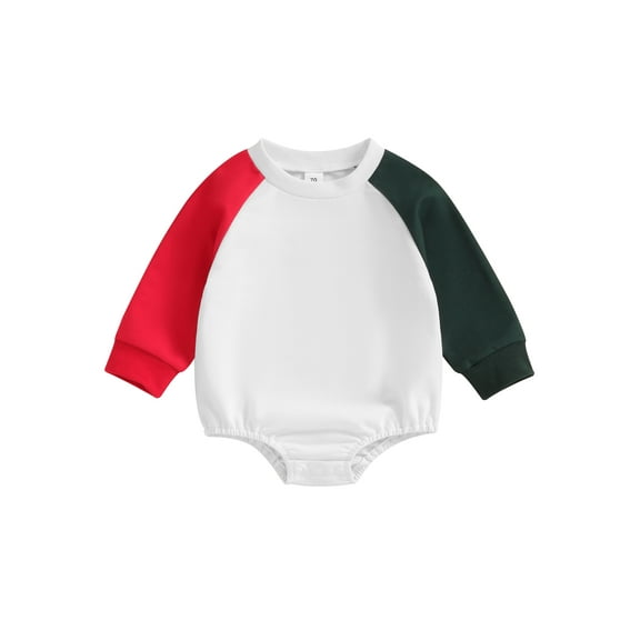 Bagilaanoe Newborn Baby Girl Boy Oversized Romper Sweatshirt Long Sleeve Bodysuits Contrast Color Pullover 3M 6M 12M 18M Infant Casual Tee Tops