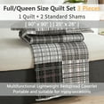thumbnail image 2 of Beartech Quilt Set Queen Size Plaid Patchwork Microfiber Home Lightweight Reversible Bedspread Coverlet Bedding Set, 2 of 7
