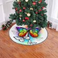 thumbnail image 2 of FMSHPON Watercolor Rainbow Butterflies Xmas Christmas Tree Skirt Stand Mat for Holiday Party Decoration Indoor Outdoor 36 inches, 2 of 3
