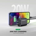 thumbnail image 5 of Esoulk 20W USB-C PD (Power Delivery), Ultra Fast Charging Wall Charger for Motorola Edge 2024 - Black, 5 of 9