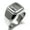 Silver, variant on Stainless Steel Letter E Initial Floral Box Monogram Engraved Engraved Square Flat Top Biker Style Polished Signet Ring