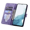 thumbnail image 4 of Nalacover for Samsung Galaxy S23 Wallet Case, Flower Cat Embossed Pattern Magnetic Premium PU Leather Soft Silicone Shockproof Cover with Card Slots Holder Kickstand Flip Folio Case,Purple, 4 of 8