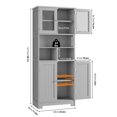 thumbnail image 3 of Homfa 58'' Tall Bathroom Cabinet, Linen Cabinet with Doors and Shelves, Gray, 3 of 7