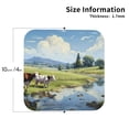 thumbnail image 2 of Picia Pasture Cow Printed Leather Coasters for Drinks, 4" Drink Coasters Set of 4 for Tabletop Protection, Handmade Luxurious Home Décor and Housewarming Gift -Square, 2 of 6