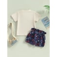 thumbnail image 4 of Bagilaanoe 0-3T Baby Girl 4th of July Outfits Infant Independence Day Short Sleeve Letter Print Tees Tops Ruffle Shorts Summer Clothes Set, 4 of 8