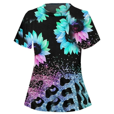 

Independence Day Women s Scrubs Top 2023 Holiday Digital Print V Neck 3D Print Plus Size Casual Shirts With Pocket Nursing Uniforms For Women