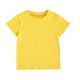 thumbnail image 1 of T-shirt en Coton Uni pour Enfants, Haut Unisexe à Manches Courtes et Col Rond, Article Simple et Classique pour l'Été, 1 of 5