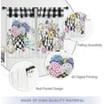 thumbnail image 6 of Spring Floral Kitchen Curtains Rustic Hydrangeas Buffalo Plaid Colorful Flowers Leaf Plant Farmhouse Vintage Rod Pocket Country Bedroom Living Room Treatment Fabric 2 Panels 27.5Wx39H Inch, 6 of 6