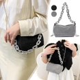 thumbnail image 5 of Crystal Rhinestone Pillow Bag – 6.3" Sparkly Chain Shoulder Purse, Glitter Clutch for Evening Parties & Dates, 5 of 8