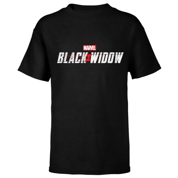 Marvel Black Widow Movie Logo - Short Sleeve T-Shirt for Kids - Customized-Black