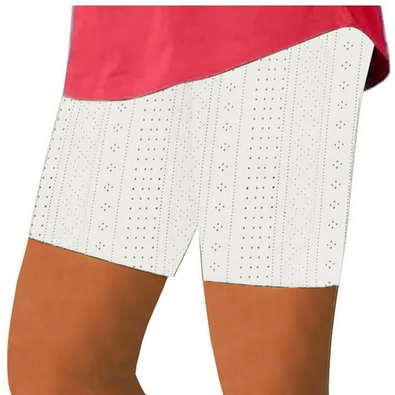 FAIWAD Women's Elastic Waist Short Leggings Casual Quick Dry Biker Shorts Hollow Out Breathable Beach Short Pants