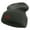 Dk Grey, variant on Chinese Snake Character Embroidered 12 Inch Long Knitted Beanie - Black OSFM
