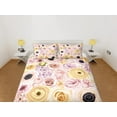thumbnail image 2 of Rosas Rosas Beige Juego de Funda Nórdica Colorido Colcha, Floral Dormitorio Ropa de Cama, 2 of 4