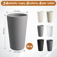 thumbnail image 2 of 24 Count 20oz Durable Plastic Cups Set, Unbreakable Stackable Drinking Glasses for Indoor Outdoor Use, BPA-Free Microwave Safe, 6 Colors Including Black, 2 of 7