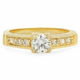 thumbnail image 3 of 5.5mm Gold Plated Small Round CZ Solitaire Ring w/CZ Band, Size 7.5, 3 of 7