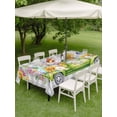 thumbnail image 3 of Easter Truck Outdoor Tablecloth - 60x120 Inch Rectangle Dining Table Cover, Spring Floral Eggs Butterflies Leaves Gray Plaid Waterproof Outdoor Table Cloth with Umbrella Hole & Zipper for Patio, 3 of 7