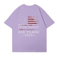 thumbnail image 5 of Short Sleeve Crewneck T Shirt with 250 Years We The People Semi Centenary 1776 2026 Print Loose Fit Casual Top for Women Men Purple 4XL, 5 of 5
