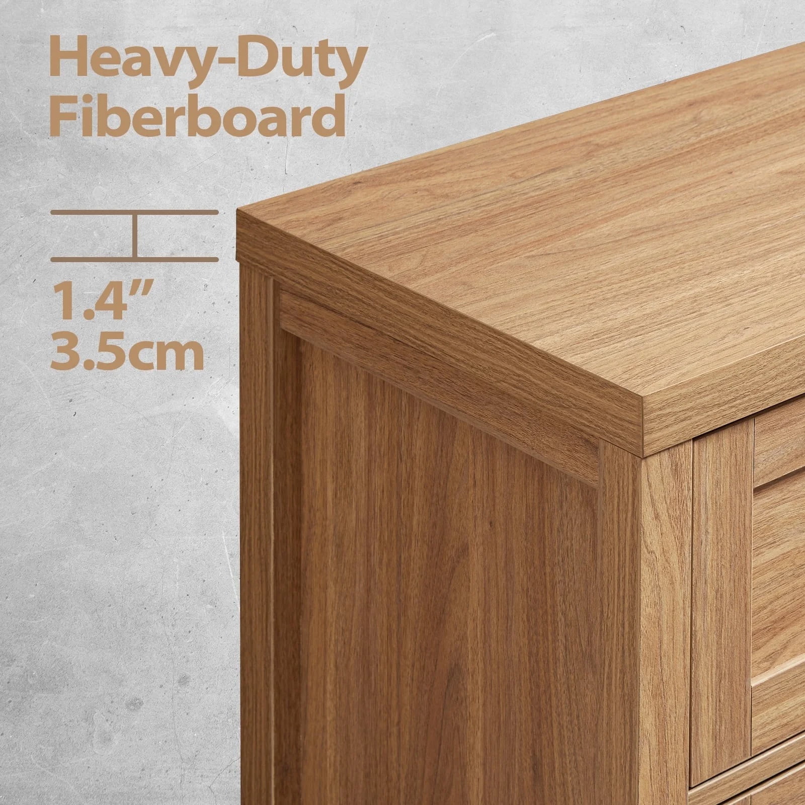 ARKANTOS Wooden 6 Drawer Double Dressers, Wide Chests of Drawers for Bedroom, Natural Oak