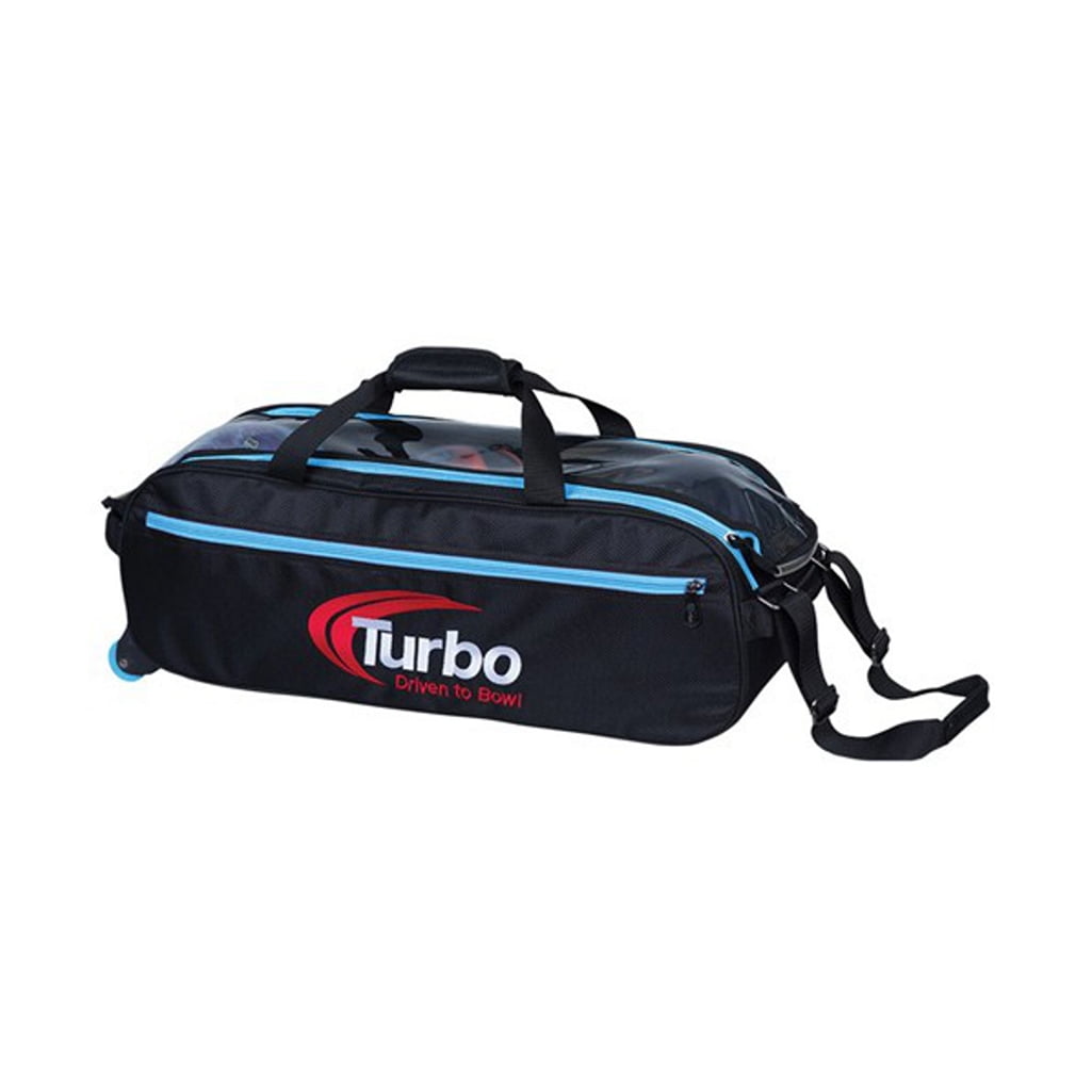 Turbo 3 Ball Pursuit Slim Triple Tote Bowling Bag- Black/Blue