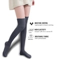 thumbnail image 4 of AATMart Attractive Big Girl's Women's 2 Pairs Lightweight Moisture Wicking & Extra Soft Knee High Cotton Socks Size 6-9 M1025 Dark Grey 2p-08, 4 of 4
