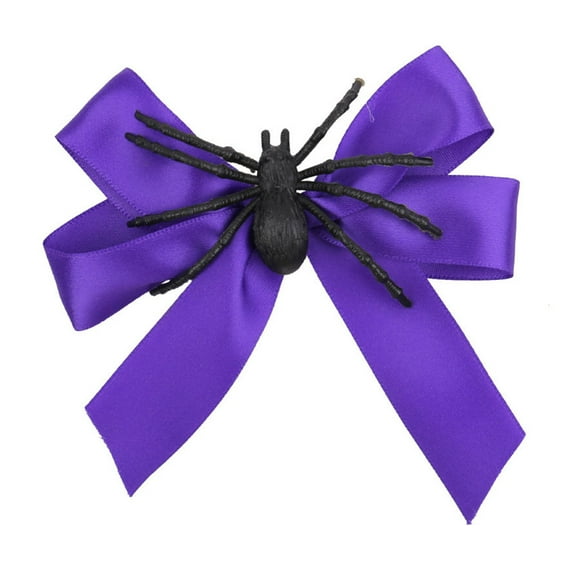 Havilah Halloween Hair Clip 2 Pcs - Spider Bow Accessory for Cosplay Cute Side Clip Unique Bangs Clip - Purple -50