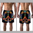 thumbnail image 3 of luoweisi Men's Beach Shorts Quick Dry Swim Trunks with Mesh Lining Peace Sign S, 3 of 5