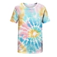 thumbnail image 3 of Ceisia Men's Big & Tall Tie Dye Print Short Sleeve Crew Neck Pullover Casual Fashion Top Pink XXXXXL Gifts for Father, 3 of 5