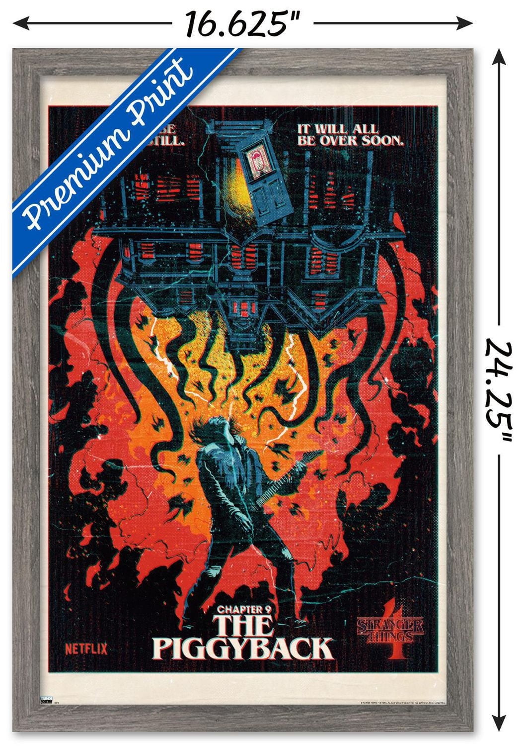 Netflix Stranger Things: Season 4 - The Piggyback Wall Poster with Magnetic Frame, 22.375" x 34"