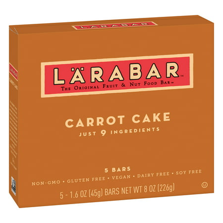 Larabar Gluten Free Fruit and Nut Bars Carrot Cake, 8 oz, 5 (Best Fruit And Nut Bars)