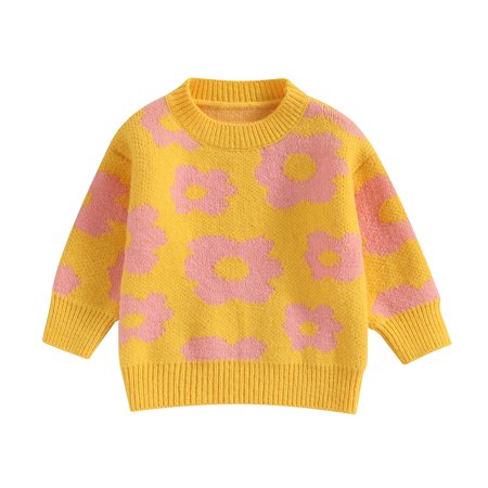 

Toddler Baby Girl Fall Sweater Flower Print O-neck Sweatshirt Long Sleeve Tops Pullovers Autumn Winter Clothes