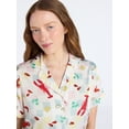 thumbnail image 5 of Joyspun Women’s Stretch Satin Short Sleeve Top and Shorts Pajama Set, Sizes XS-3X, 5 of 6