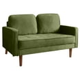 thumbnail image 4 of Znerfarg 56" Square Arm Velvet Loveseat,Couch with Solid Wood Frame, Easy Assembly,for Guest Room, Teenager's Room, and Small Apartment,31.1" H x 56" W x 29.7" D, 4 of 8